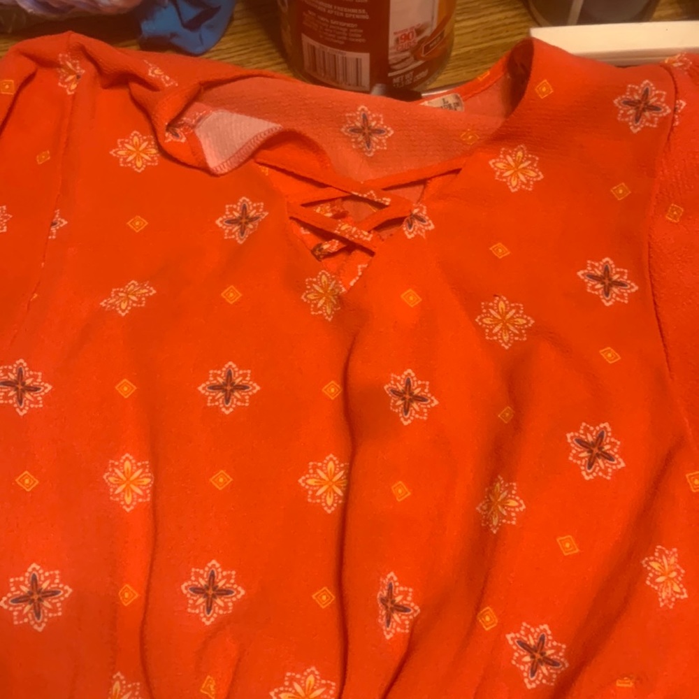 Red flower shirt